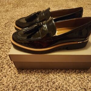 Franco Sarto Carolynn Tassel Loafer Black Patent